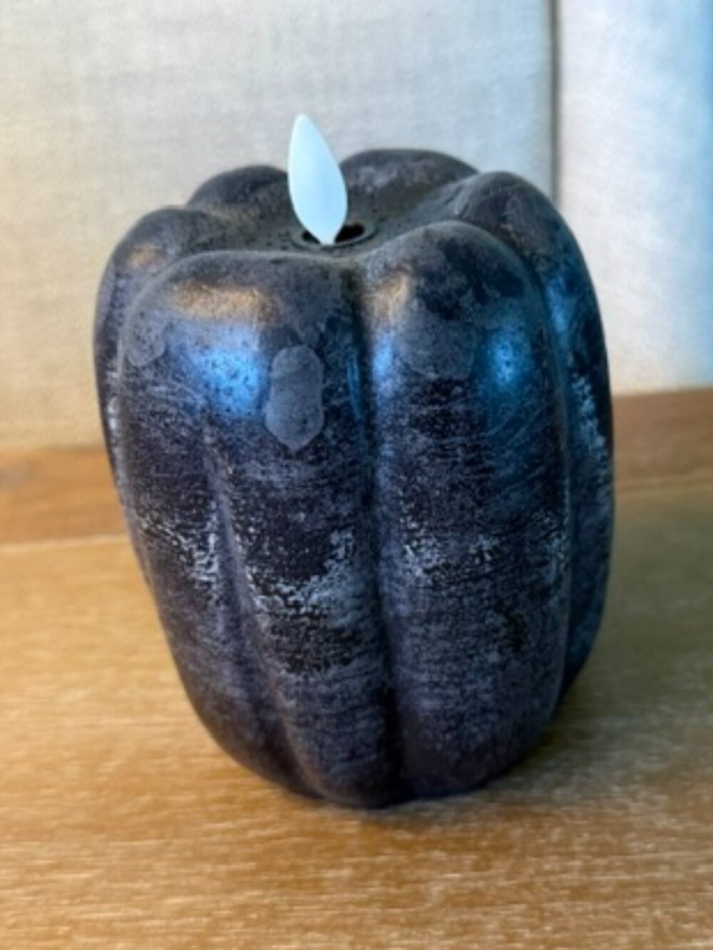 LUMINARA FLAMELESS LED PUMPKIN CANDLE-BLACK